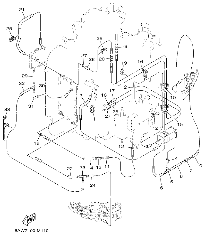 Yamaha F350AET, FL350AET INTAKE 3 parts diagram